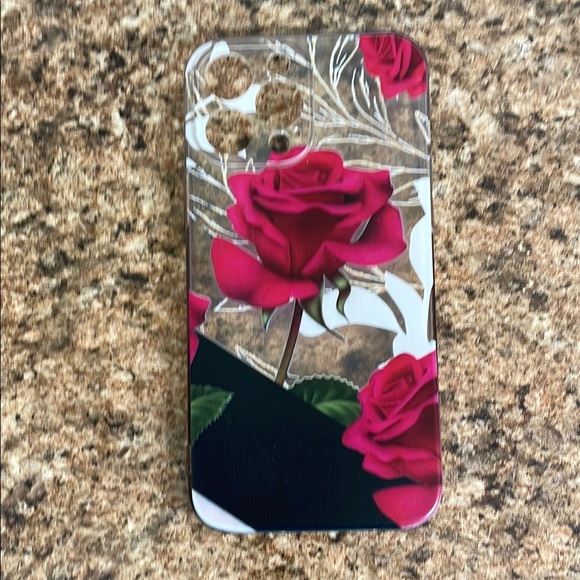 Other - Floral Design Phone Case - Red and Black‎